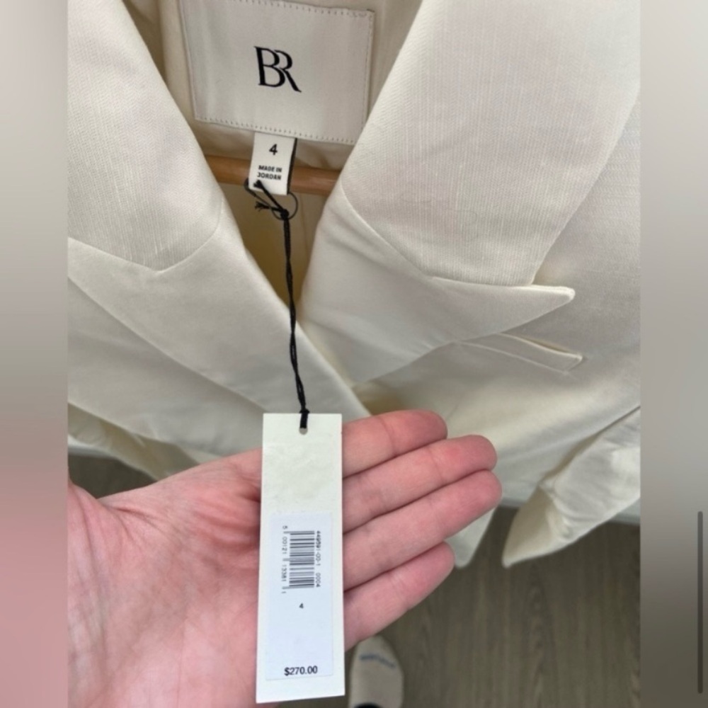 🍒Banana Republic Linen Viscose Blazer - 2024 Hourglass - Ivory - Size 4 - NWT - Picture 7 of 15